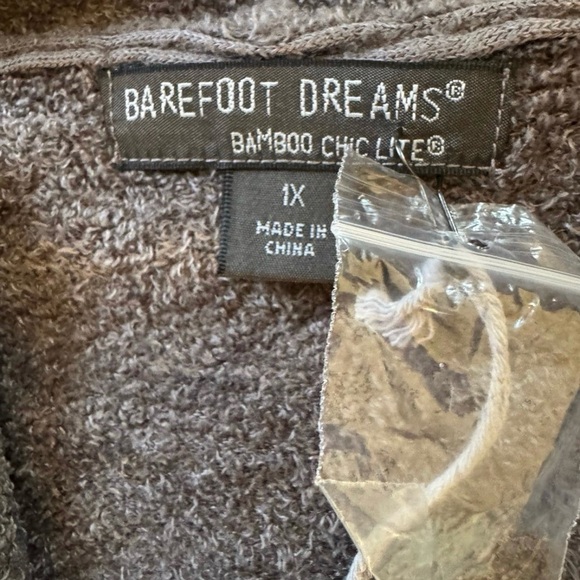 Barefoot Dreams Bamboo Chic Lite Open Front Cardigan Gray Size 1X NWT - Picture 8 of 8